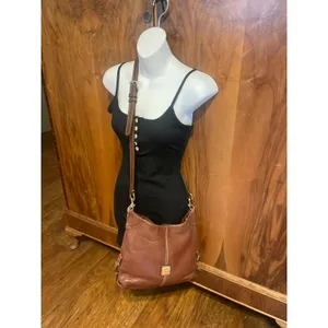 DOONEY & BOURKE Frederica Bag Pebbled Leather Tan Purse Shoulder / Crossbody thumbnail 2