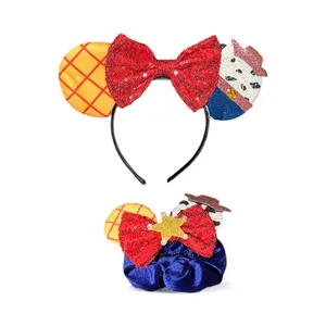 Disney Toy Story Woody Jessie red bow Ears headband and matching scrunchie set thumbnail 1