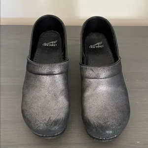 Dansko‎ Professional metallic suede clogs black size 41 thumbnail 2