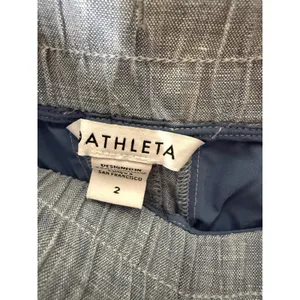 Athleta Cabo Linen Blue Wide Leg Jogger Mid- Rise Size 2‎ thumbnail 4