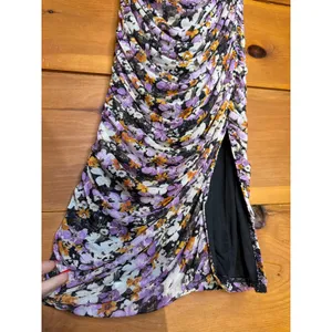 NWT Lulus V.I.P. Treatment Black Floral Mesh Ruched Bodycon Midi Dress Cruise S thumbnail 5