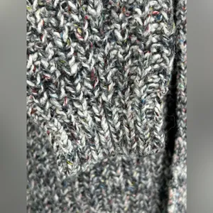 Aerie Chunky Lace Up Sweater XL Gray Confetti Knit Cozy Oversized Pullover thumbnail 9