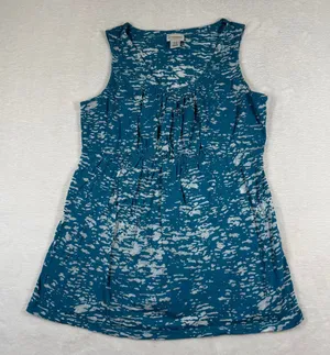Motherhood Maternity Blue Abstract Print Empire Waist Tank Top Sleeveless Mens M thumbnail 1