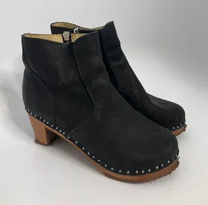 Troentorp black leather ankle Boots Women 38 Black Good Studded Clog casual thumbnail 1