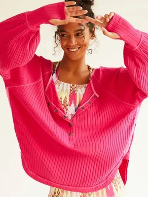 Free People Movement Bella Henley Top thumbnail 1