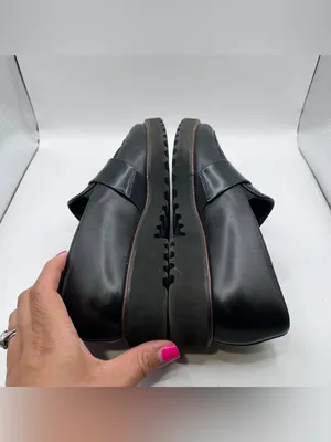 Paul Green 1670-003 slip-on loafers black leather chunky lug sole size US 7.5 thumbnail 9