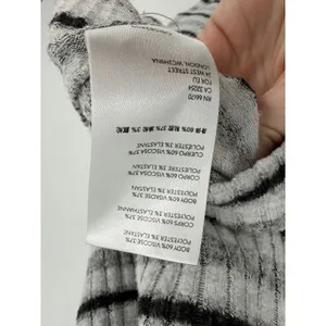 Anthropologie Saturday Sunday Cowl Turtleneck Sweater M Grey Black Striped thumbnail 8