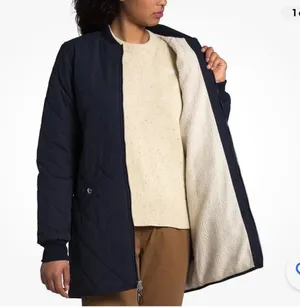 THE NORTH FACE Navy Sherpa Lined Quilted Cuchillo Parka Aviator thumbnail 1