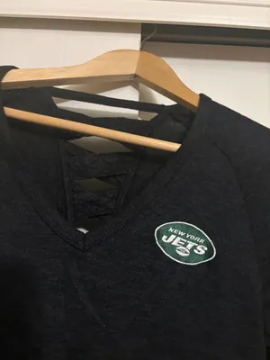 National Football League New York Jets Sweatshirt Womens Medium Antigua Dark Gray Long Sleeve Back Cutout thumbnail 2