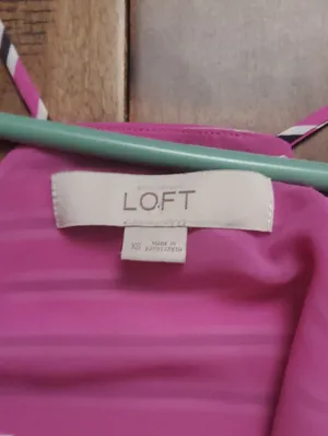 LOFT Pink Striped Halter Tank Top Size Small thumbnail 2