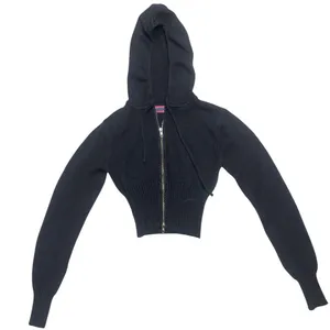 Edikted Desiree Knitted Hooded Cardigan in Navy Blue Women’s Size Small thumbnail 4
