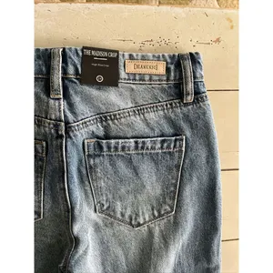 BlankNYC Denim Jeans Button Fly Crop High Rise Blue Distressed Women’s 24 Ripped thumbnail 8