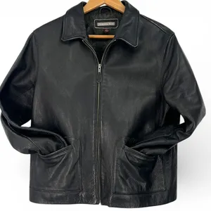 Vintage 90's | M | Leather Bomber Jacket Perfectly Worn Classic Women's Boxy thumbnail 3