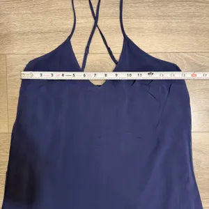 Old Navy Maxi Dress Size S Navy Blue Rayon Cami V-Neck Cross Back Summer Coastal thumbnail 6
