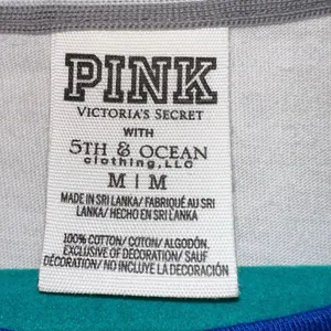 PINK Victoria’s Secret KC Baseball Tee Medium Blue White Raglan Take Me To The K thumbnail 3