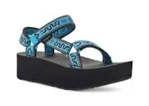 Teva Flatform Universal Sandals Women 9 Blue Good Platform snake Pattern Strappy thumbnail 1