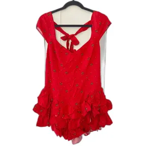 Kimchi Blue Drop Waist Scarlet Frilled Strawberry Romper Playsuit Size M Nwot! thumbnail 4