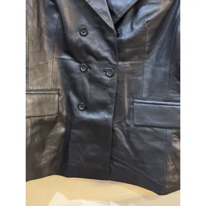 Women's Double Breasted‎ Style Black Leather Jacket BlazerMetro Witchy Size undefined thumbnail 5