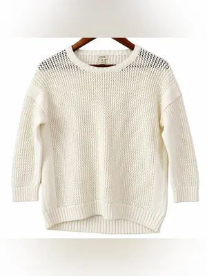 Set of 2 J.Crew Womens M Open Knit Sweaters Mint Green Ivory Cotton NWOT thumbnail 7
