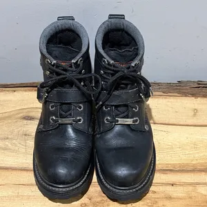 Harley Davidson women’s black bike boots Size 7 B83‎ thumbnail 4