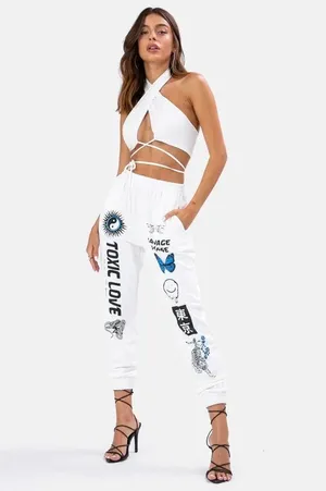 Adika Luka Cross Wrap Halter Top White XS-S thumbnail 4