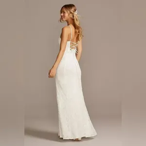 DB Studio Stretch Lace Halter Neck Gown White Size 14 thumbnail 4