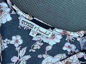 Black & pink floral dress gypsies &‎ moondust size medium spring summer whimsy thumbnail 5