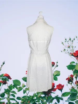 Nanette Lepore Sleeveless White Eyelet Shirt Dress thumbnail 12