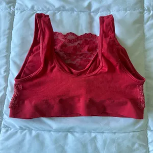 New Kathy Padded Lace Bralette – Red Seamless Push-Up Crop Top | Small | Y2K Viral ❤️ thumbnail 5