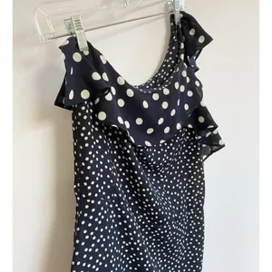 A NEW DAY Women's Polka Dot One Shoulder Midi Dress - L‎ thumbnail 10