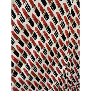 Anthropologie The Tilda Printed RED lipstick TUBES WIDE LEG PANTS Size Medium thumbnail 5