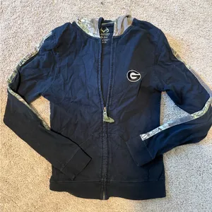 Realtree Georgia Bulldogs Black Zip-Up Hoodie Jacket thumbnail 1