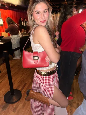 Edikted red gingham skirt thumbnail 3
