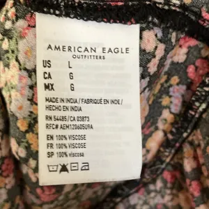 American Eagle Floral V-neck Tiered Long Sleeve Mini Dress Size L thumbnail 5
