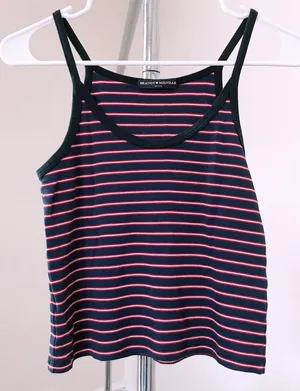 Brandy Melville Red And Navy Striped Cami Tank Top thumbnail 2