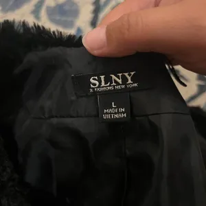 SLNY black fuzzy cardigan‎ L thumbnail 8