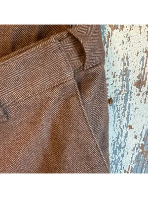 L.L. Bean Brown Herringbone classic-fit straight-leg lined trousers womens 4 MT thumbnail 4