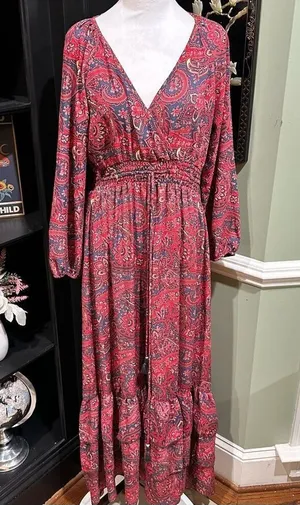 Anthropologies Chaudry Boho Paisley Smocked Waist Maxi Dress - Size Small thumbnail 1