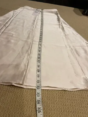 ZARA A-line Satin Off White Midi Skirt. Size S thumbnail 5