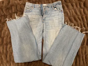ZARA Jeans High-Rise Wide-Leg Denim Straight 6 thumbnail 1
