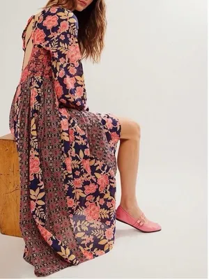 Free People A New Way Maxi Dress Navy Combo thumbnail 3