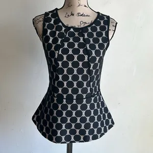 Anthropologie Yellow Bird Sleeveless Polka Dot Peplum Top Size XS thumbnail 3
