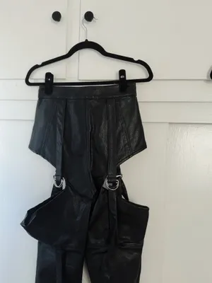 Nasty Gal Faux Leather High-Waist Suspenders thumbnail 4