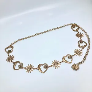 Celestial Gold Sun Heart Crescent Moon Chain Belt, Fits 20–39.5 Inches, X7GA1158 thumbnail 7
