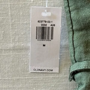 Old Navy Women’s Romper whit pockets and belt Sz M Green Linen Viscose 3" Inseam thumbnail 9