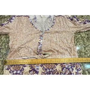 Spell And The Gypsy Xanadu Playsuit Peacock Romper in Gold Dust Size Small Boho thumbnail 11