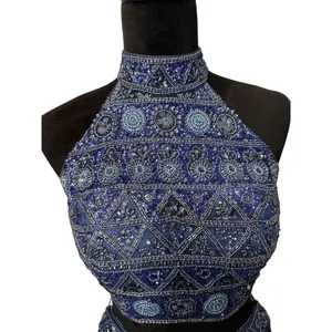 Sherri Hill 2 Piece Chiffon Skirt/Embellished Top Blue Size 6 Style 51296 Formal thumbnail 6