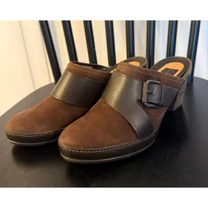 Clark’s Artisan grown leather buckle clog mules size 6.5 thumbnail 7