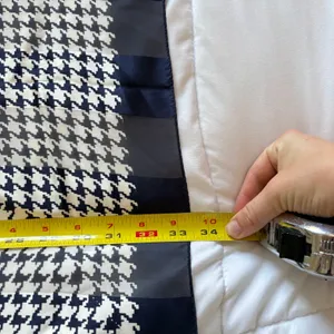 VTG Adrienne Vittadini Blue White Houndstooth Plaid 100% Silk Square Scarf 34" thumbnail 5