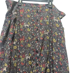 EQL by Kerrits Wild Horse Floral Button Front High Low Maxi Skirt Grey 1X NEW thumbnail 3